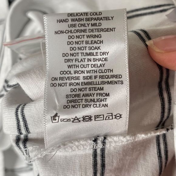 NWOT Aje Classic Embellished Logo Tee Spellout Beaded Graphic T Striped L - Picture 10 of 12